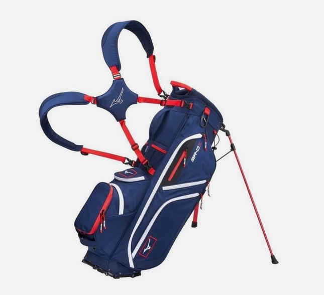 MIZUNO BR-DX 14-WAY STAND BAG NAVY/RED BRAND NEW