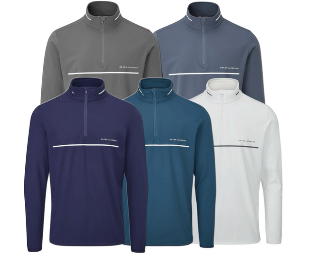 OSCAR JACOBSON DARWIN MENS 1/4 ZIP GOLF PULLOVER / VARIOUS COLOURS & SIZES
