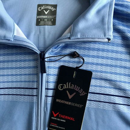 Callaway Golf Mens Herringbone 1/4 Pullover / LIGHTWEIGHT / BLUE - CGKR9049