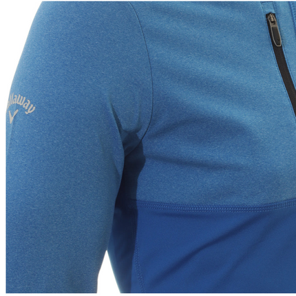 Callaway Mens Aquapel Mixed Media 1/4 Zip Golf Pullover - Light Lapis