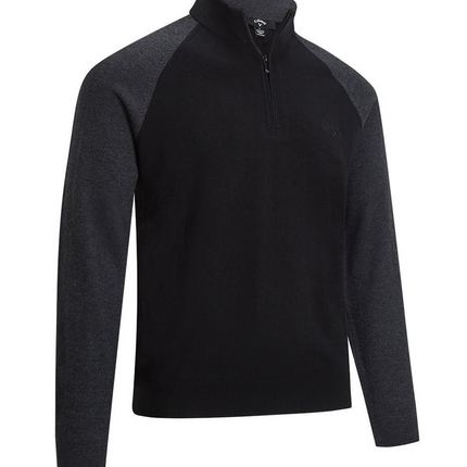 Callaway Golf Raglan 1/4 Zip Merino Wool Sweater Black or Navy