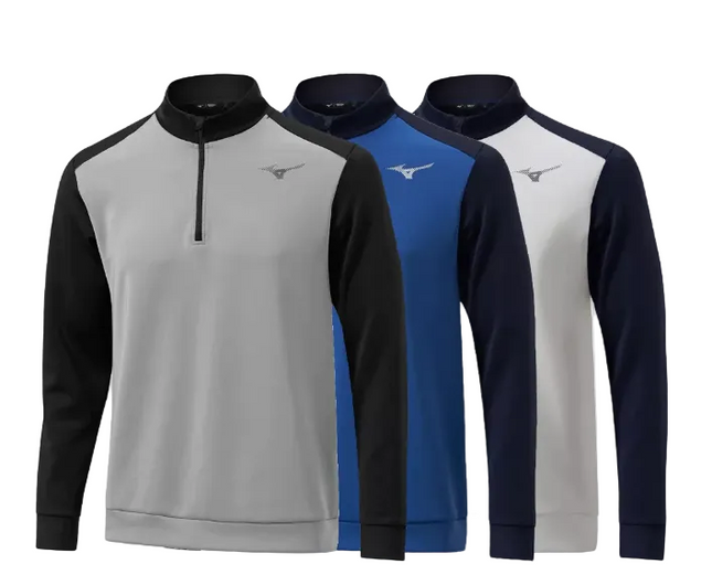 MIZUNO RB 1/4 ZIP MENS GOLF PULLOVER / BLUE WHITE BLACK