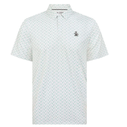 Original Penguin Golf Polo Shirt All-Over Lifesaver Print (Green) Various Sizes