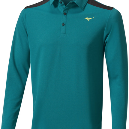 Mizuno Mens Winter Elite Long Sleeve Polo Shirt Golf Move Tech Thermo Top