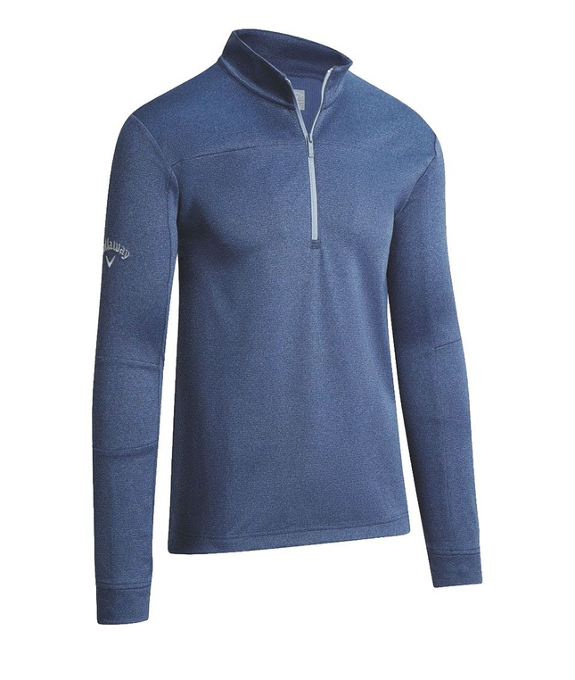 Callaway Waffle 1/4 Zip Golf Midlayer - Peacoat Heather - Various sizes