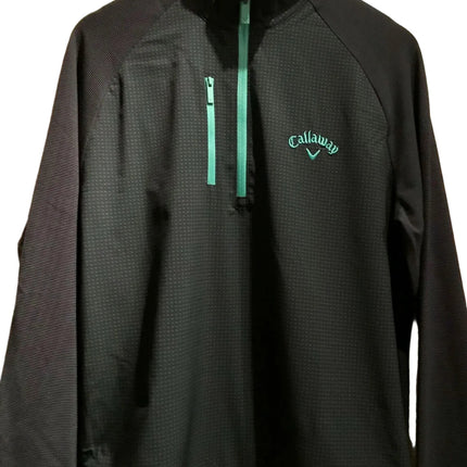 Callaway Mens 1/4 Zip Lightweight Printed Mixed Media Layer Pullover