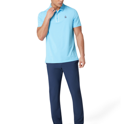 Original Penguin Golf Polo Shirt Light Blue Stripe (Blue Grotto) Various Sizes