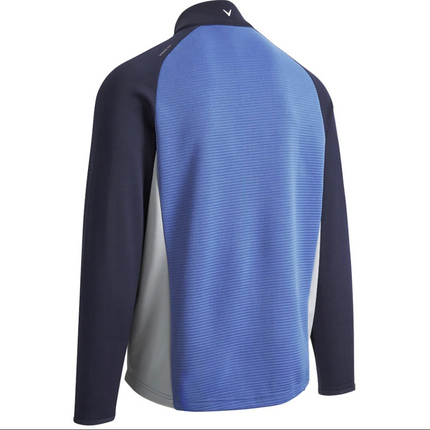 Callaway Golf Mens Block Ottoman Fleece Top 1/4 Zip Thermal Pullover Blue/Grey