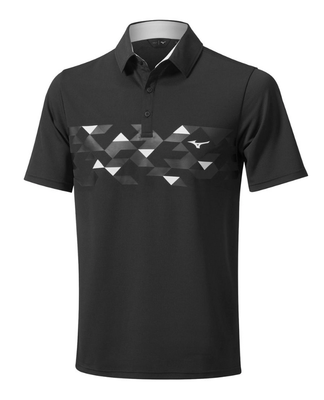 Mizuno Mens Move Tech Polo Shirt Winter Warm Short Sleeve Golf -BLACK or WHITE