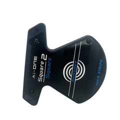 Golf putter head with 'Odyssey' branding on a white background