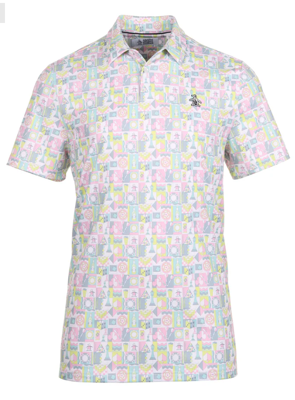 Original Penguin Pete’s Game Grid Polo Golf Shirt - COLOURFUL - various sizes