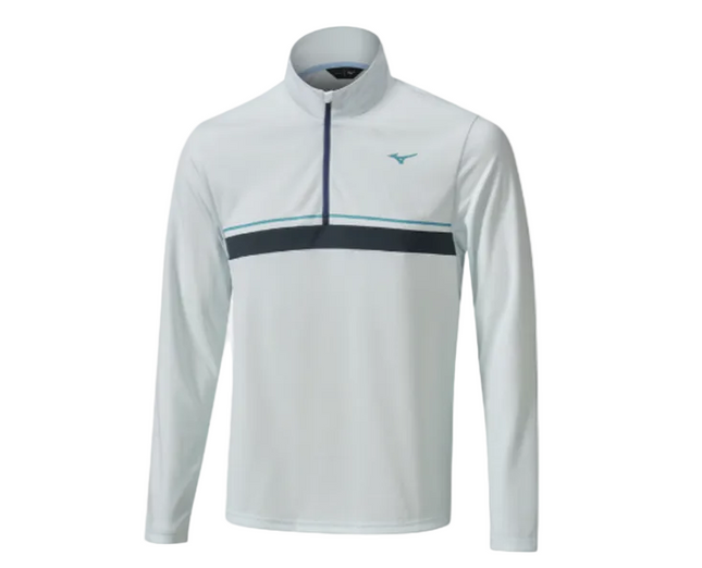 BRAND NEW Mizuno Breath Thermo ST 1/4 Zip Light Blue