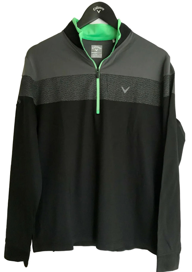 Callaway Golf Chest Block LS 1/4 Zip Pullover Caviar