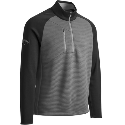 Callaway Golf Mens Block Ottoman Fleece Top 1/4 Zip Thermal Pullover Blue/Grey