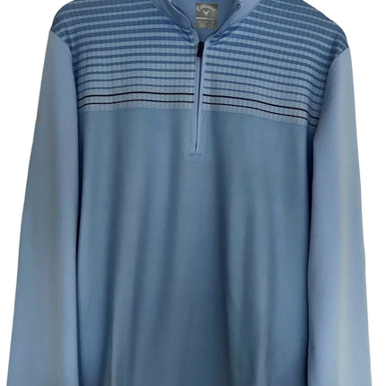 Callaway Golf Mens Herringbone 1/4 Pullover / LIGHTWEIGHT / BLUE - CGKR9049