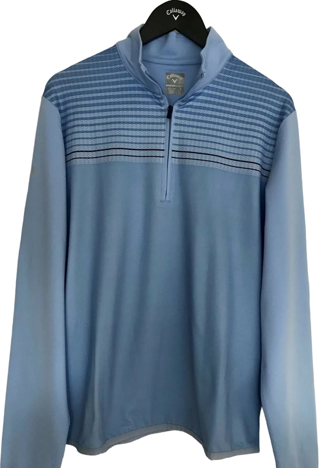 Callaway Golf Mens Herringbone 1/4 Pullover / LIGHTWEIGHT / BLUE - CGKR9049