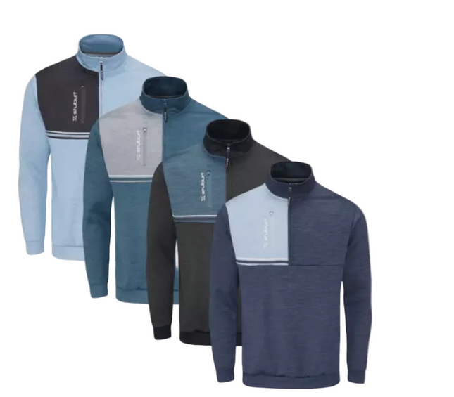 Stuburt Roxham Mens Half Zip Sweater Midlayer Windproof Thermal