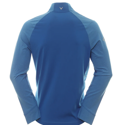 Callaway Mens Aquapel Mixed Media 1/4 Zip Golf Pullover - Light Lapis