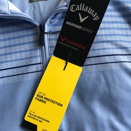 Callaway Golf Mens Herringbone 1/4 Pullover / LIGHTWEIGHT / BLUE - CGKR9049
