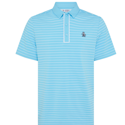 Original Penguin Golf Polo Shirt Light Blue Stripe (Blue Grotto) Various Sizes