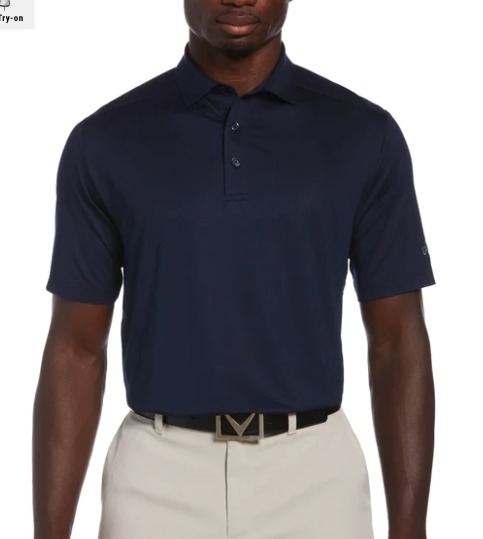 Callaway Mens Cooling Micro Hex Golf Polo Shirt / Navy/ Various Sizes
