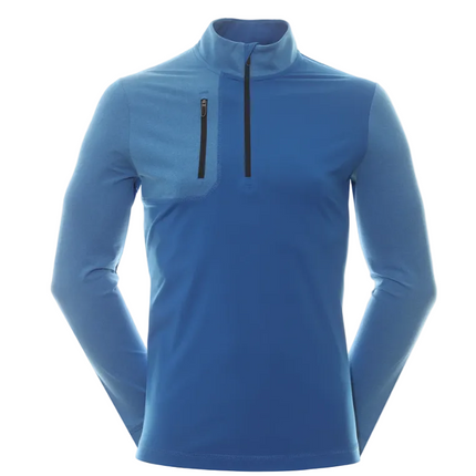 Callaway Mens Aquapel Mixed Media 1/4 Zip Golf Pullover - Light Lapis