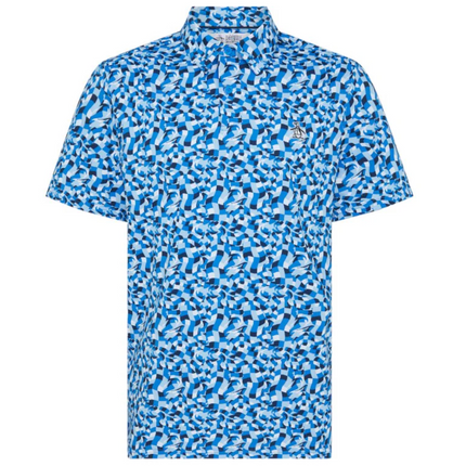 Original Penguin Golf Polo Shirt Underwater Mosaic (Blue) Various Sizes