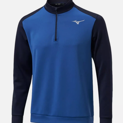 MIZUNO RB 1/4 ZIP MENS GOLF PULLOVER / BLUE WHITE BLACK