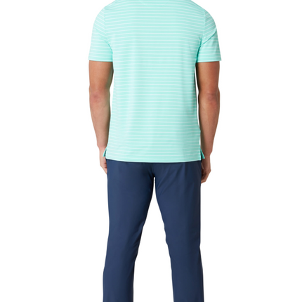 Original Penguin Golf Polo Shirt Green Stripe (Blue Pool) Various Sizes