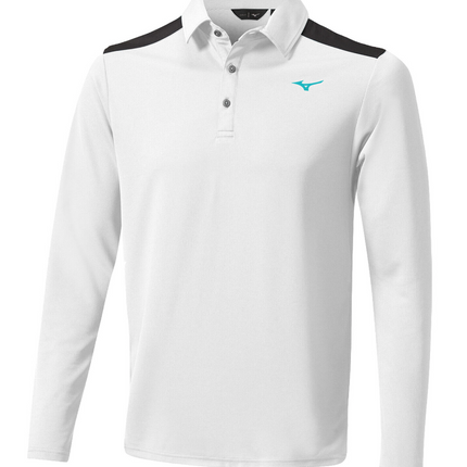 Mizuno Mens Winter Elite Long Sleeve Polo Shirt Golf Move Tech Thermo Top