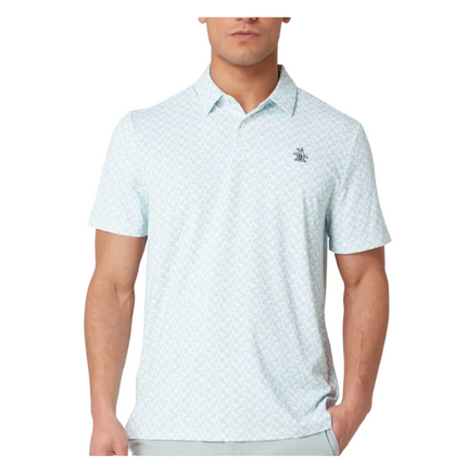 Original Penguin Golf Polo Shirt All-Over Lifesaver Print (Green) Various Sizes