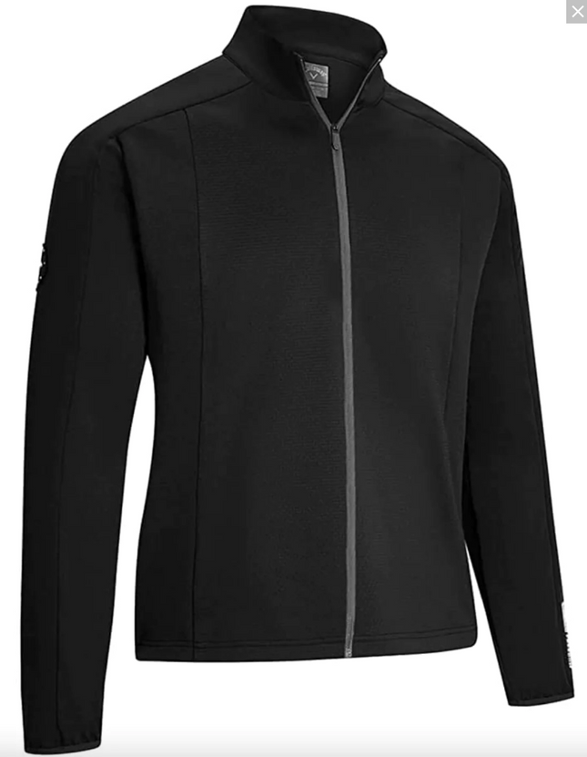 CALLAWAY GOLF MENS THERMORE MIXED MEDIA STRETCH SWING TECH JACKET - BLACK °
