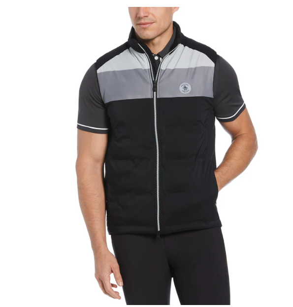 Lightweight Original Penguin Golf Gillet (Grey and Black)