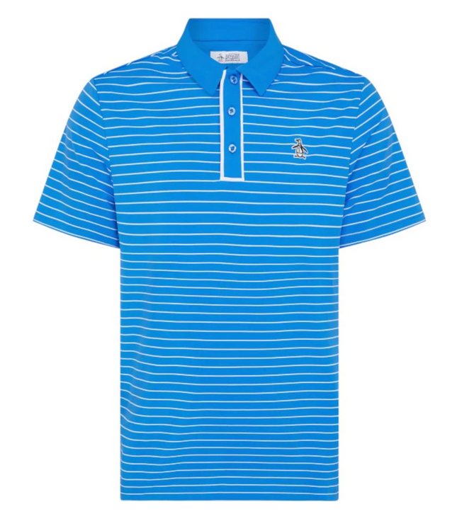 Original Penguin Golf Polo Shirt Blue Stripe (French Blue) Various Sizes