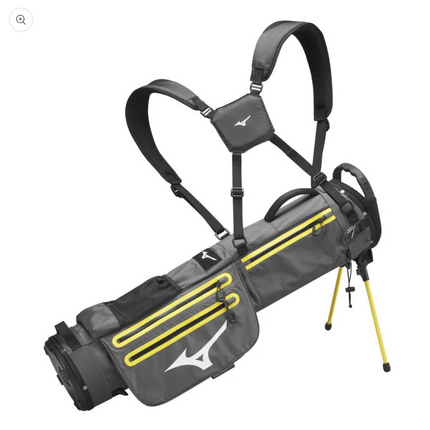 MIZUNO BR-D2 WATERPROOF GOLF STAND BAG / 4 WAY DIVIDER / GREY / YELLOW