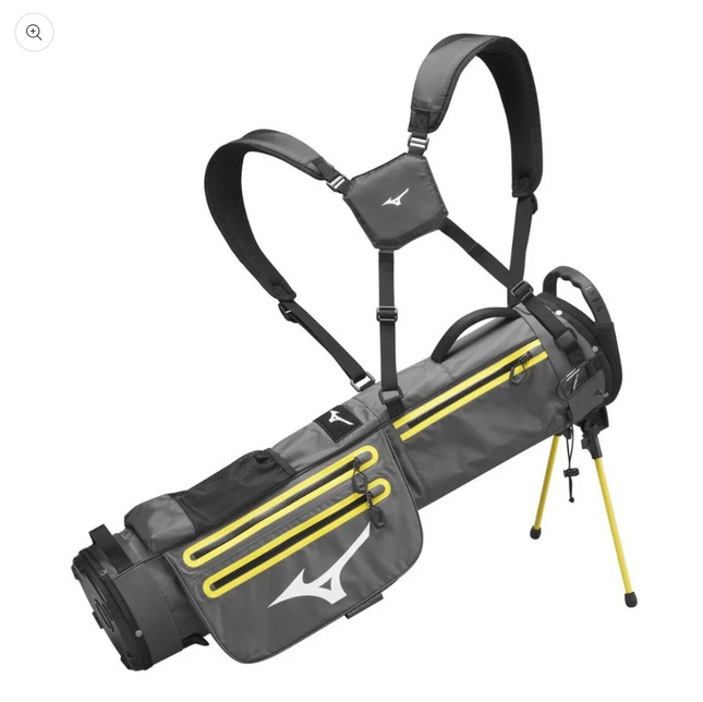 MIZUNO BR-D2 WATERPROOF GOLF STAND BAG / 4 WAY DIVIDER / GREY / YELLOW